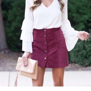Burgundy Corduroy Skirt
